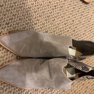 Dolce Vita Booties Gray 9.5 with snake back 2" Heel